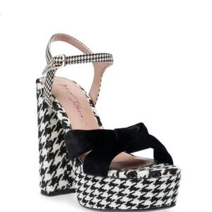 Betsey Johnson Houndstooth Black and White Platforms-so unique & chic!